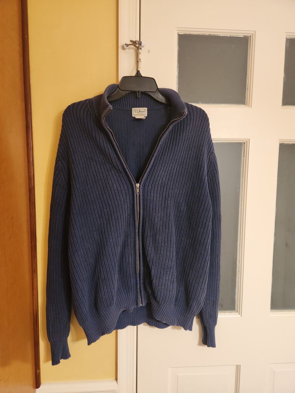 LL Bean Men's Vintage Blue Full-Zip Sweater Size M